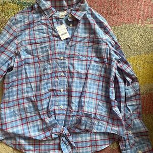 J.Crew Plaid Button up NWT